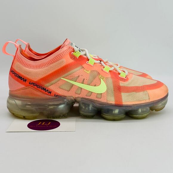 Nike Women's Air VaporMax 2019 Sneakers Pink Tint Barely Volt AR6632-602 Size 7 - Picture 1 of 11